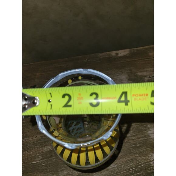 Hand painted Floral Lattice Yellow Vase Scalloped Top Edges - Picture 8 of 8